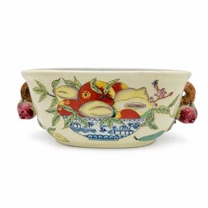 Vintage Chinese Export Porcelain Foot Bath Planter Hua Rong Tang Chinoiserie